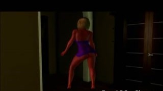 the 3d cartoon brunette babe's fingers slid up and down her tight, wet cunt as she moaned and gasped for breath