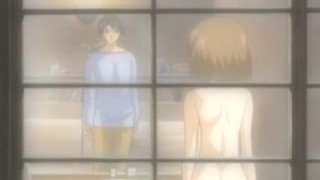 The busty anime babe groaned in pleasure as the massive cock slid deep inside her, the head of it banging against her cervix