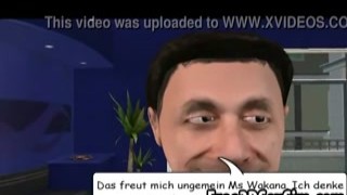 big boobed animated girl receiving a rubdown