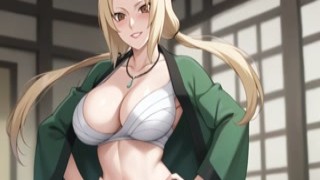 Naruto and Tsunade were in the middle of an intense training session when suddenly a strong gust of wind blew through the village