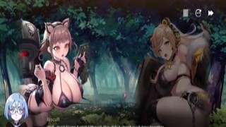 Echo's pussy was dripping wet with excitement as she watched the huge monster man fuck her friend Aeon