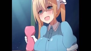 A beautiful woman with a powerful personality and large breasts titfucks a man while he films her