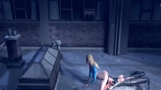 Catwoman was having a bad day, but seeing Supergirl's tight little ass in those tight shorts was making it all worth it