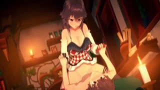 The redhead leaned back against the wall, her legs spread wide as she let out a moan of pleasure