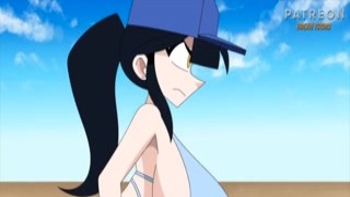 The sun was shining brightly on the nude beach, and the sand was hot beneath their feet