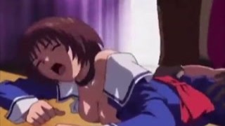 The slutty anime girl was on her hands and knees, her legs spread wide open for the monster cock about to pound her ass