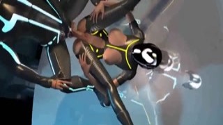 Catoon Tron's babe was busy enjoying a good fucking when suddenly, a cocky 3D character entered the scene