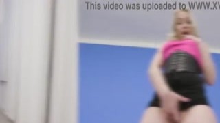 A group of seven big black cocks were eagerly waiting for their turn to pound the tight, wet pussy of Rebecca Black