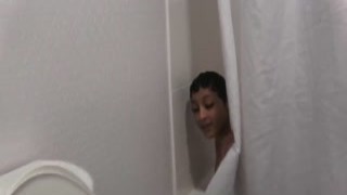 a white teen gets face fucked by her step dad