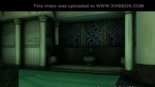 The busty 3D cartoon brunette babe stood in front of her man, her massive tits swaying with every breath she took