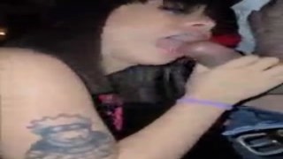 I gave a show in a swingers club and I sucked a fan and he came in my mouth, then I fucked another