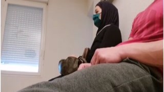 Doctor Dirty Dick slips a secret cam in his waiting room so he can catch his horny Muslim bitch patients fucking