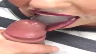 the cow swallows milkm