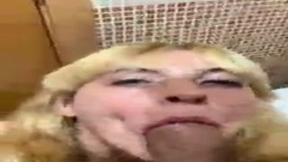 I was waiting for my horny stepdad in the bathroom, ready to drop to my knees and suck his hard cock