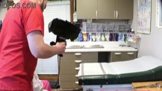 The perverted podiatrist, Raven Rogue, couldn't keep her eyes off of the petite feet of the patient, Aria Nicole