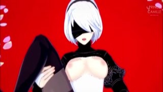 Yorha 2B lost her virginity to one of the machine lifeforms in the game, Nier Automata