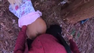 I caught my slut stepdaughter out in the woods, where nobody could hear her screams of pleasure